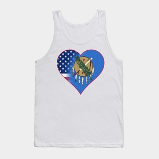 State of Oklahoma Flag and American Flag Fusion Design Tank Top